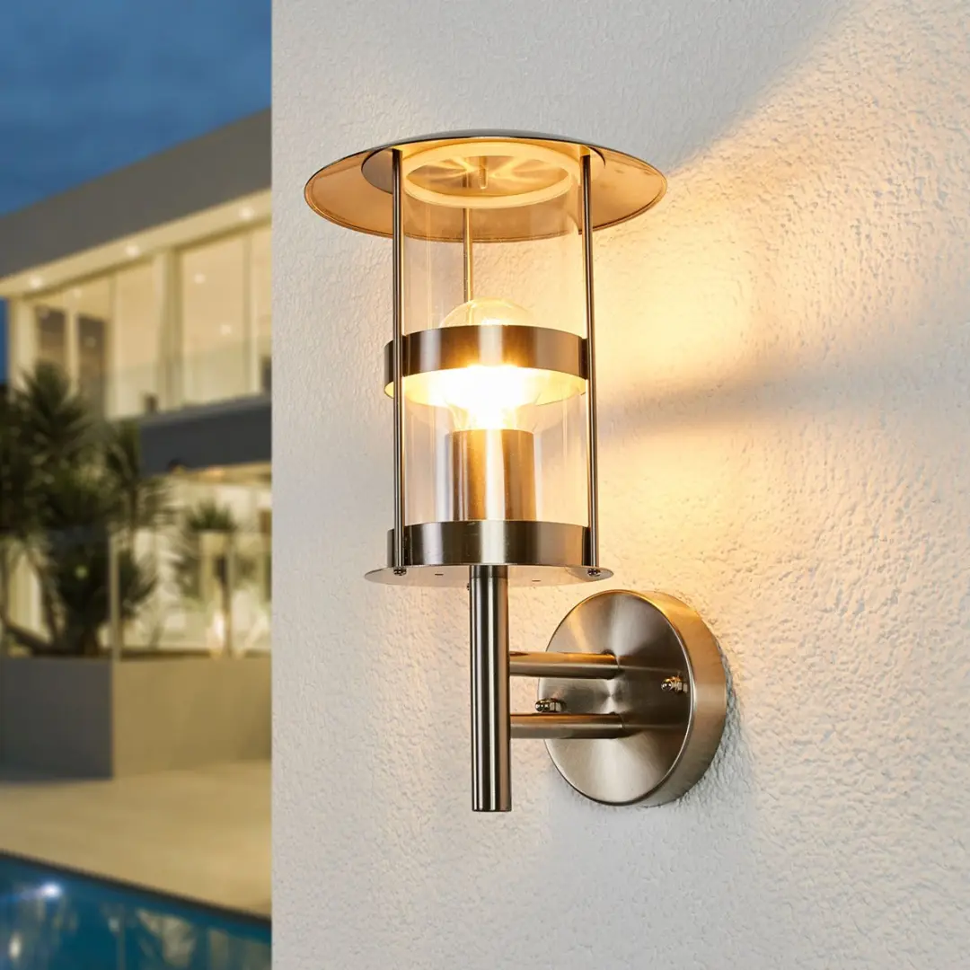 Lindby Wandlamp Buiten Roestvrij Staal 1 Licht E27