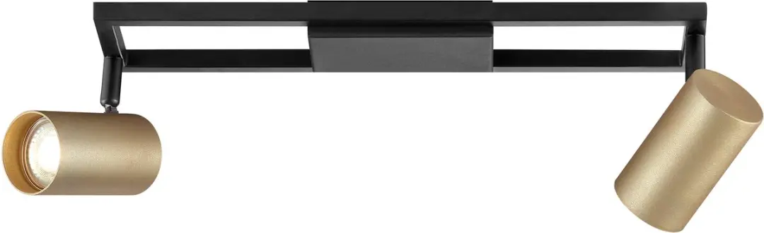 Brilliant Salor Plafondlamp GU10 2x5W - 350lm - 3000K - Dimbaar - Zwart/Goud