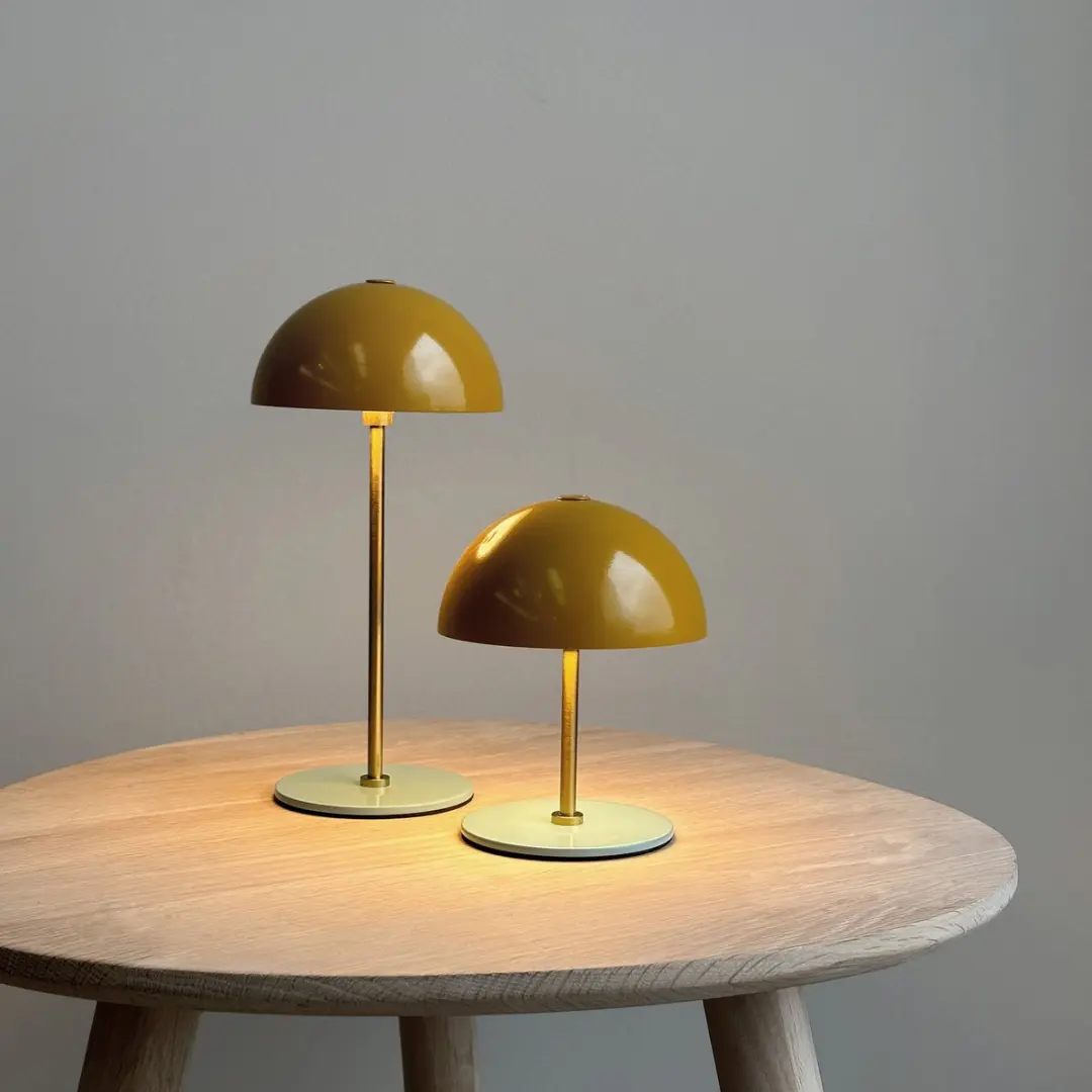 Dyberg Larsen ALONG LED Tafellamp Set - 3 Stuks - Ø10cm - Curry/Turquoise