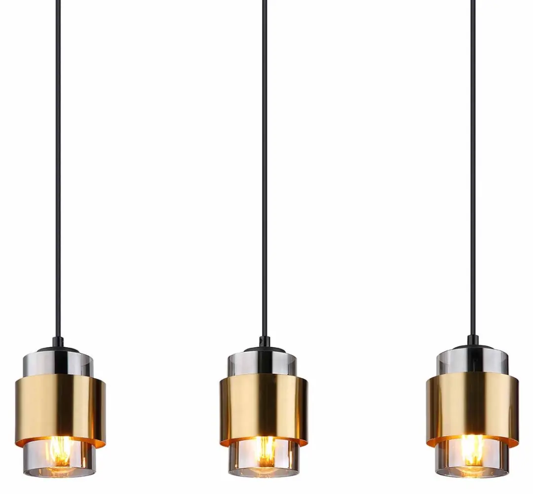 Globo Milley Hanglamp 5xE27 - Messing/Zwart - Ø10cm
