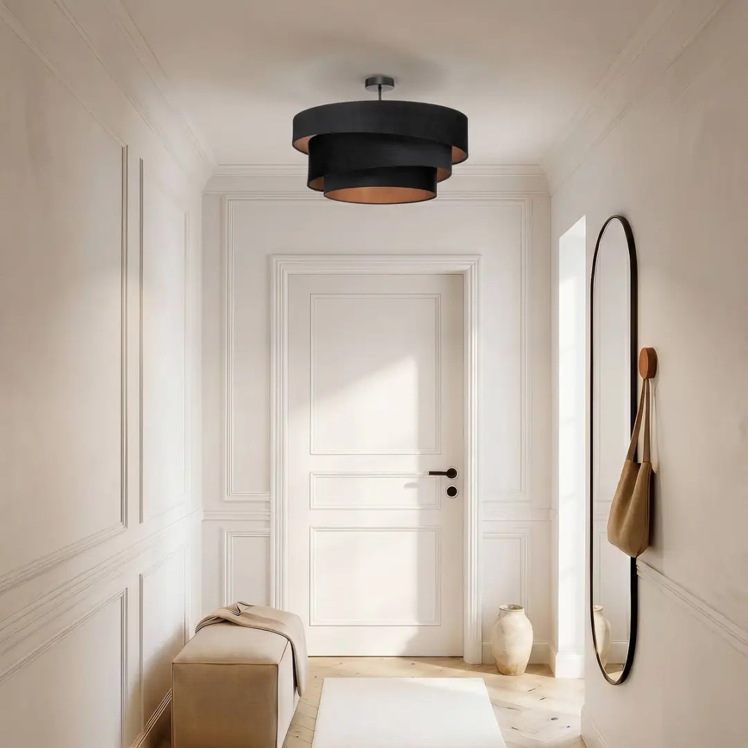 Lindby Plafondlamp 3-Lichts - Ø56cm - Zwart/Goud