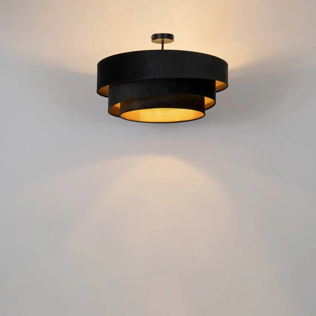 Lindby Plafondlamp 3-Lichts - Ø56cm - Zwart/Goud