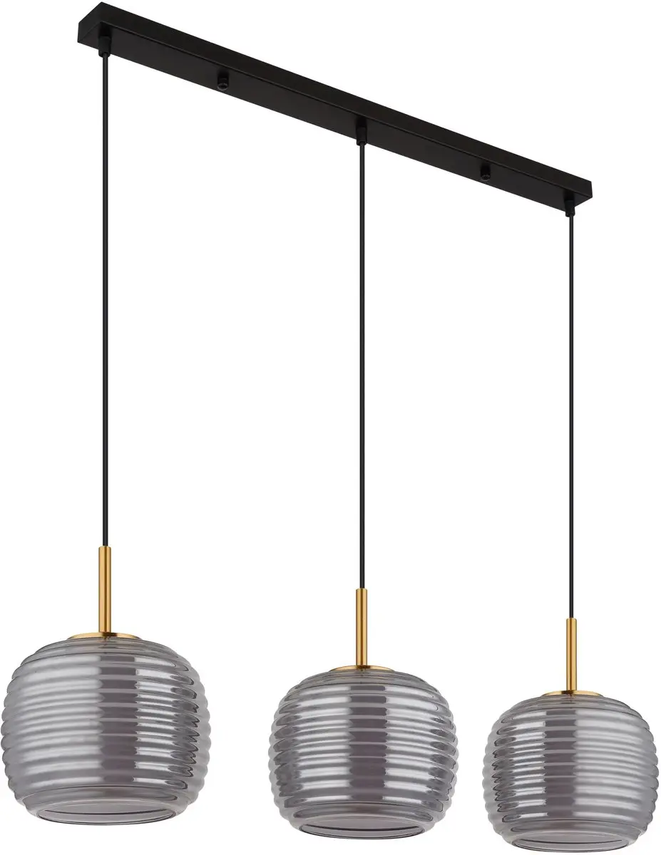 Brilliant Hanglamp 3xE27 21cm - Zwart Smoked