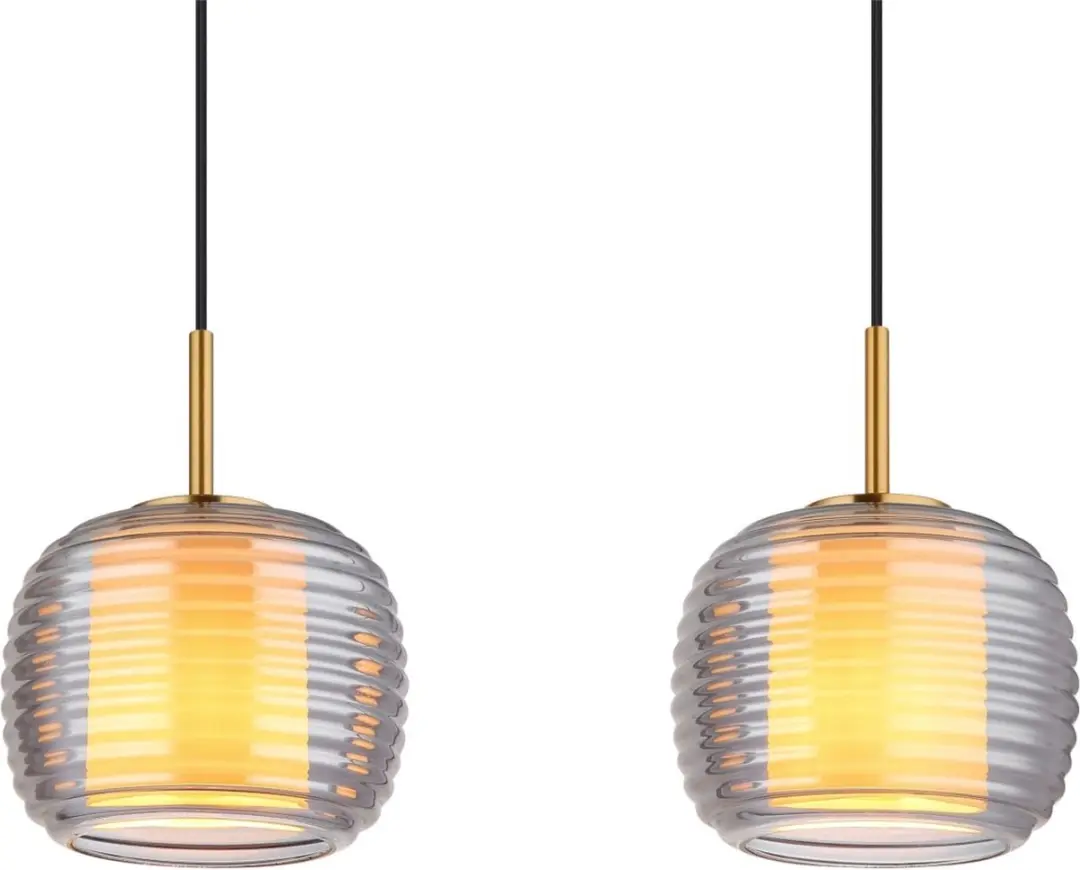Brilliant Hanglamp 3xE27 21cm - Zwart Smoked
