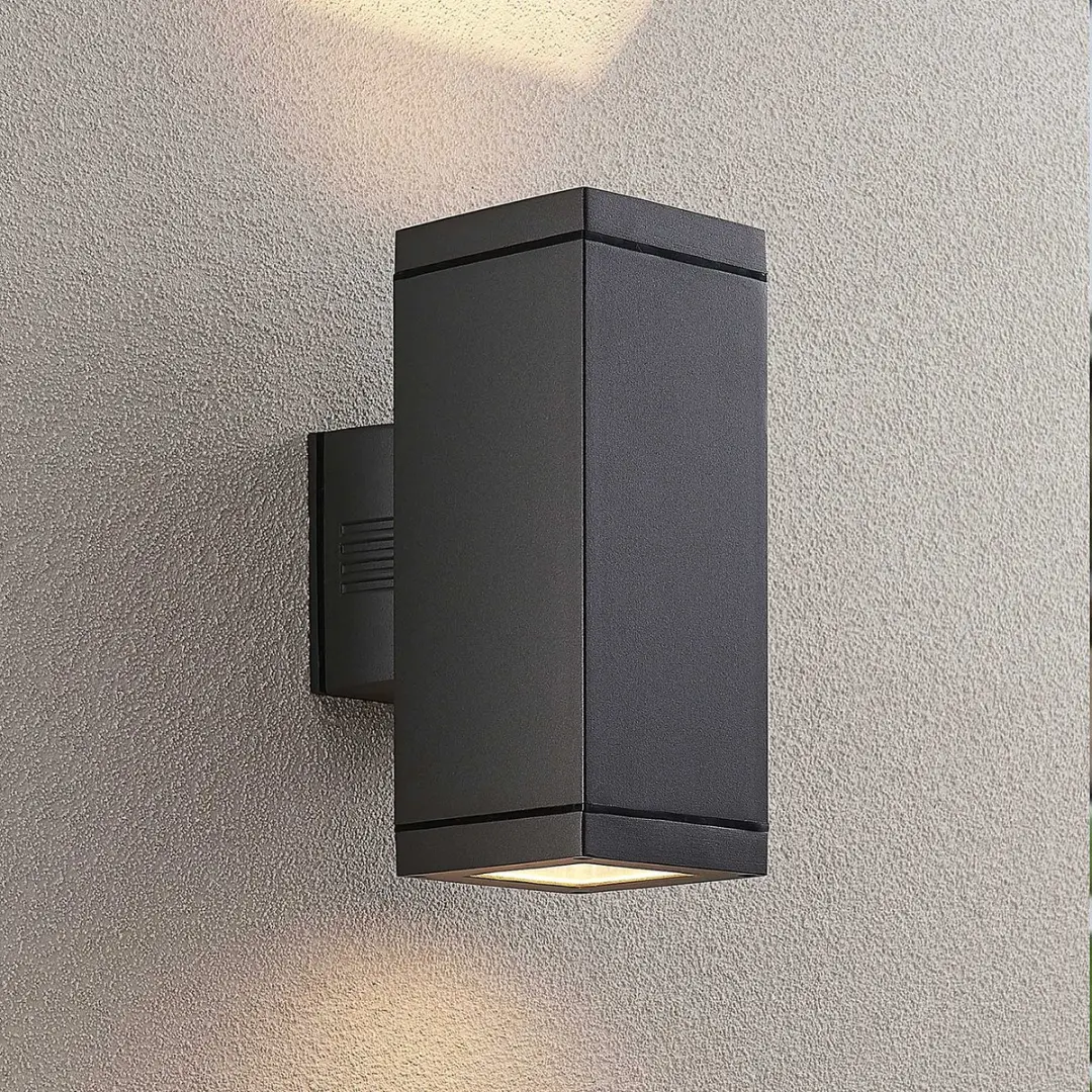 Lucande Wandlamp Buiten 2 Lichtpunten - Donkergrijs