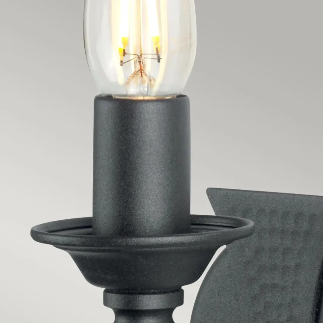 Elstead Saxon LED Wandlamp E14 60W - Zwart