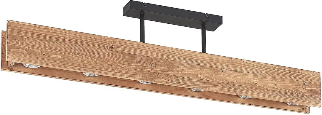 Lindby Plafondlamp Dennenhout 6x GU10 - 25cm
