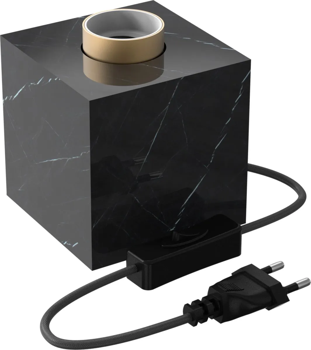 Calex Tafellamp Marmer Vierkant E27 - Zwart