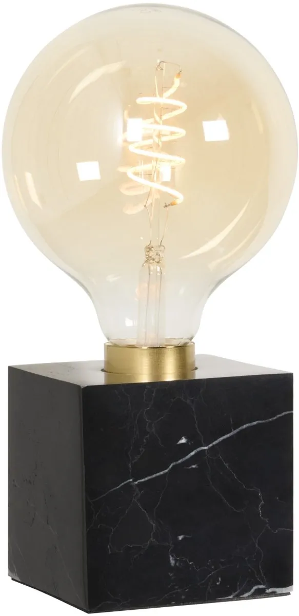 Calex Tafellamp Marmer Vierkant E27 - Zwart