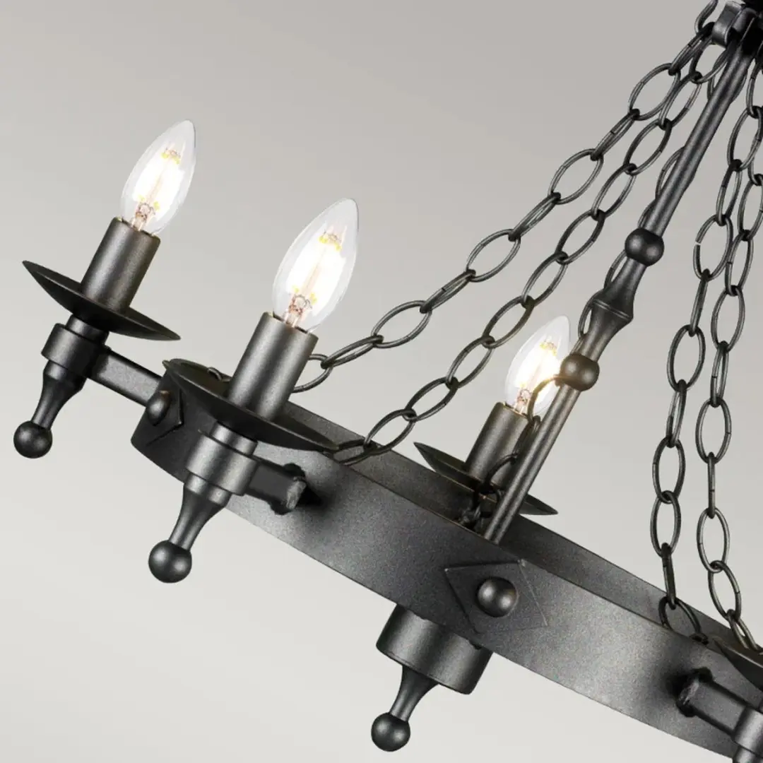 Elstead LED Kroonluchter 5x E14 60W - Dimbaar - Graphite Black