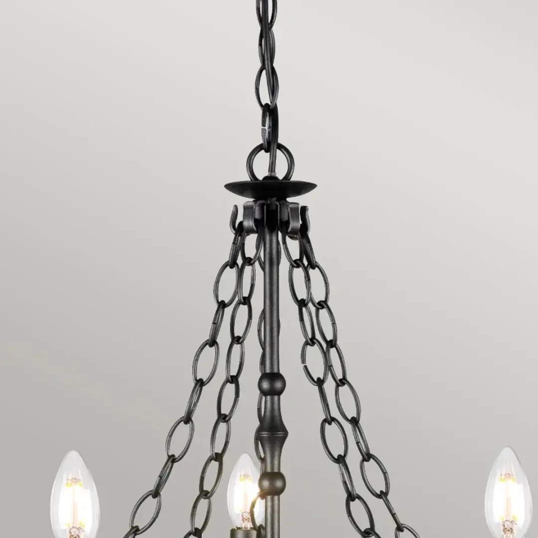 Elstead LED Kroonluchter 5x E14 60W - Dimbaar - Graphite Black