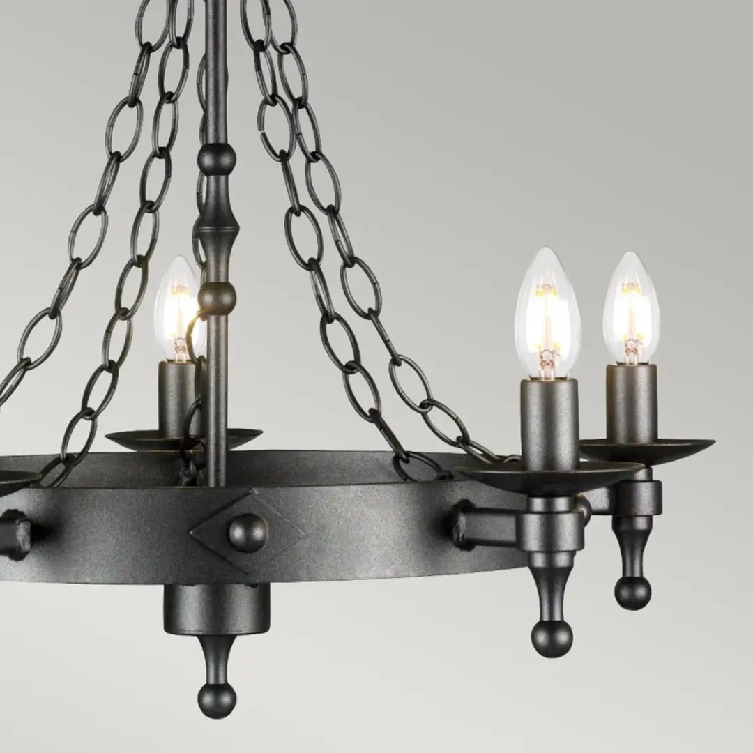 Elstead LED Kroonluchter 5x E14 60W - Dimbaar - Graphite Black