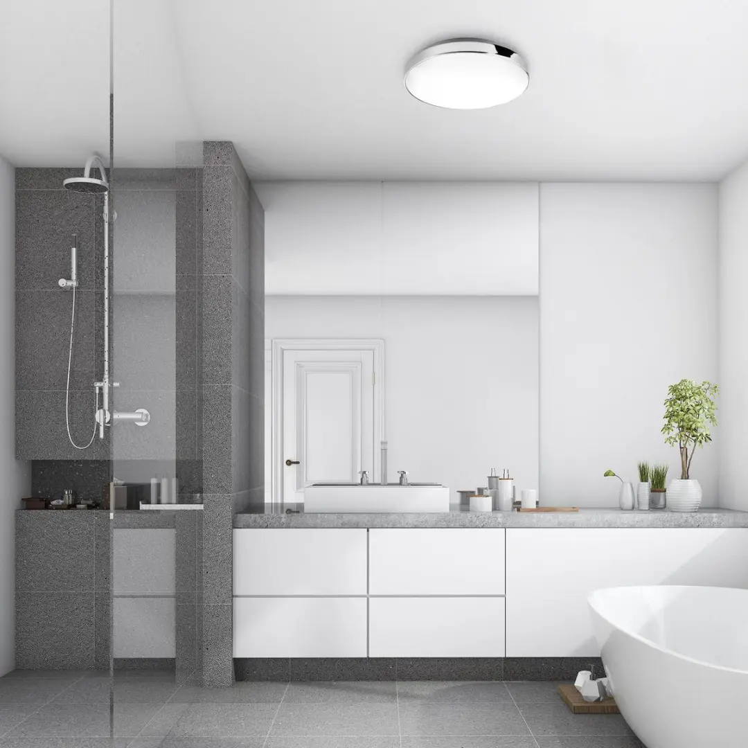 Briloner Malbona Badkamerlamp Plafond - 13W 1.200 Lm - Wit-Chroom