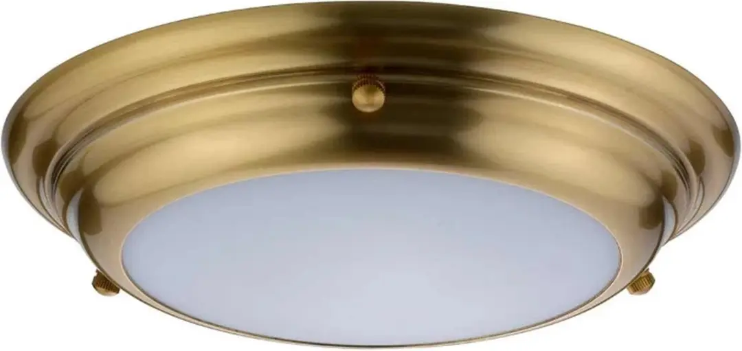 Elstead Lighting Welland LED Plafondlamp 12W - Mat Aged Brass