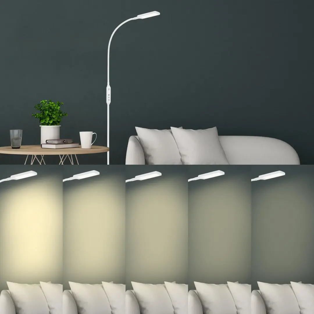 Briloner Office Remote LED Vloerlamp - 4 Lichtpunten - 3000K - Wit