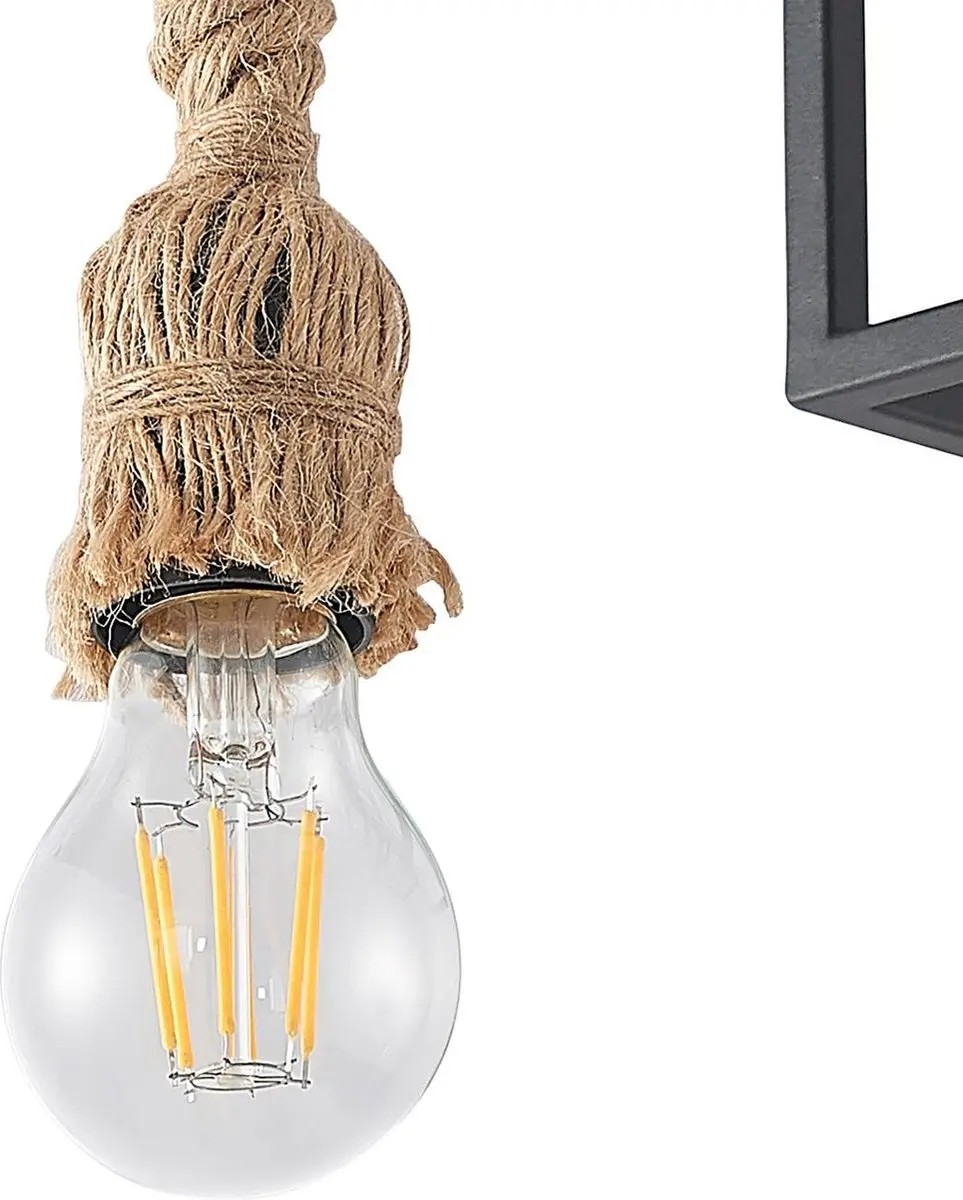 Lucande Plafondlamp 3-Lichts - Zandzwart/Lichtbruin