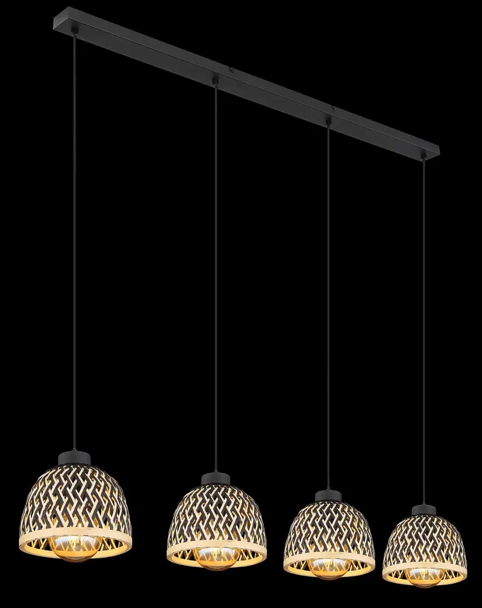 Globo Colly Hanglamp - 4x LED E27 - Ø20cm - Zwart - afbeelding 6 van 6