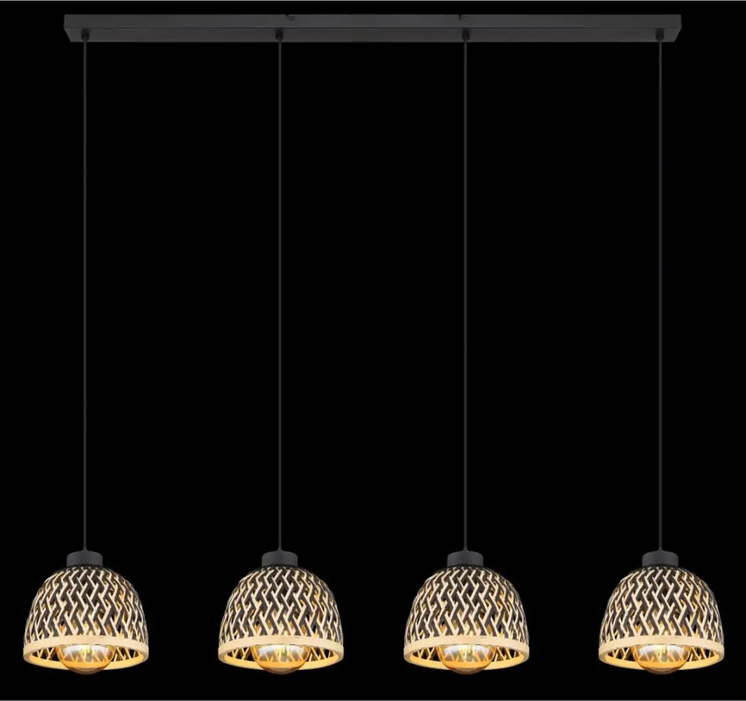Globo Colly Hanglamp - 4x LED E27 - Ø20cm - Zwart