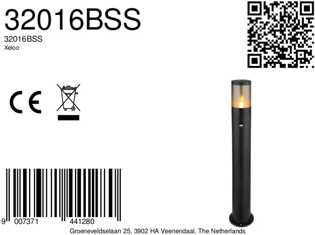 Globo Xeloo Vloerlamp - Zwart - E27