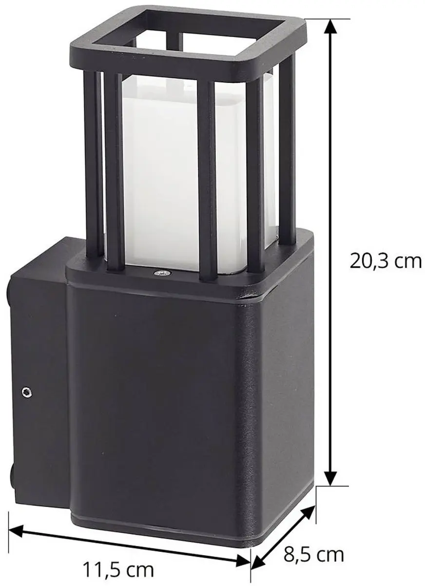 Lucande LED Wandlamp Buiten 10W - Zwart
