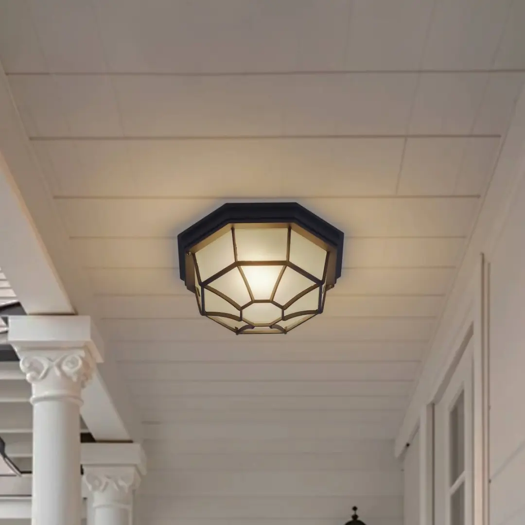 Lindby Plafondlamp 1 Licht - Ø25cm - Donkergrijs/Opaal