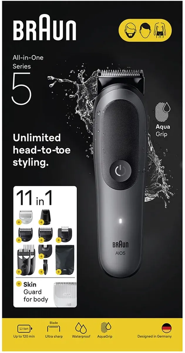 Braun All-in-One Series 5 AIO5560 Style Kit - Grijs
