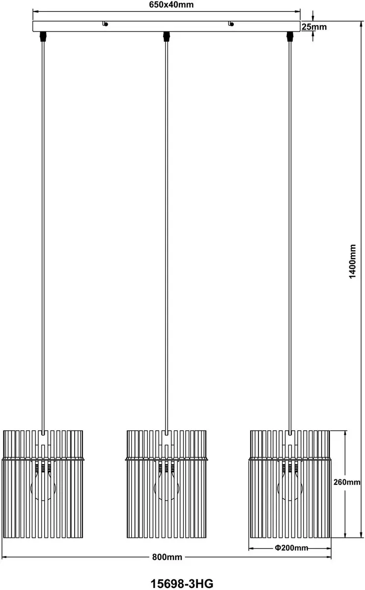 Globo Gorley Hanglamp 3x E27 - Groen