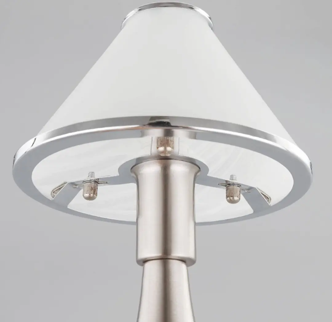 Lindby Tafellamp 1 Licht 40W - Wit Albast/Gesatineerd Nikkel