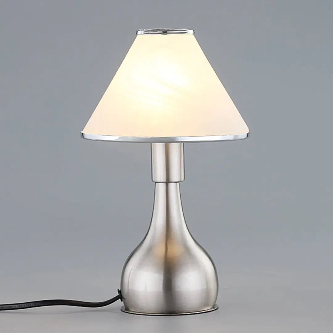 Lindby Tafellamp 1 Licht 40W - Wit Albast/Gesatineerd Nikkel