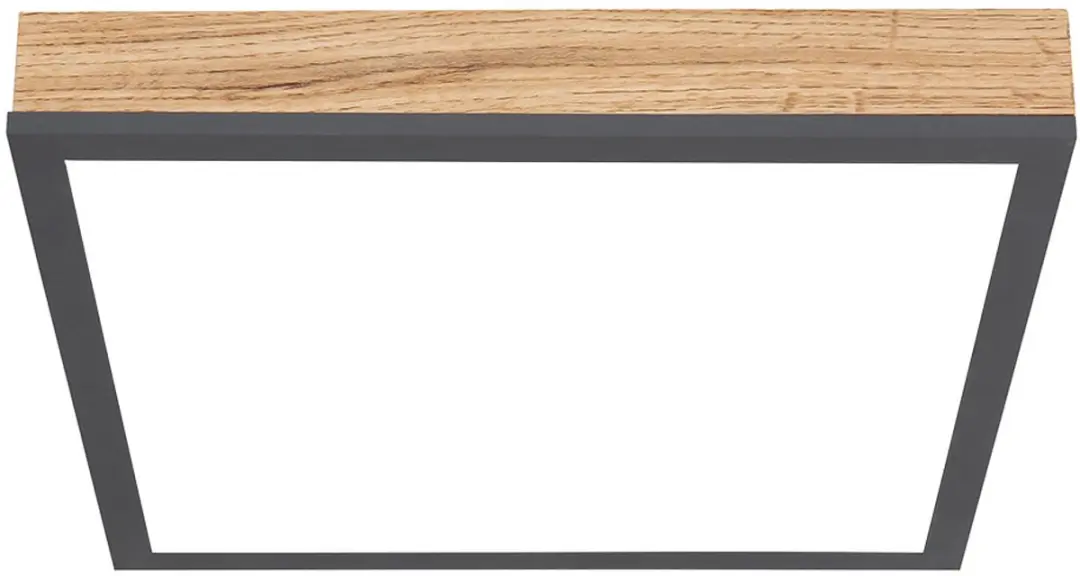 Globo Plafondlamp Houtlook Wit Opaal Grafiet 12W 750lm