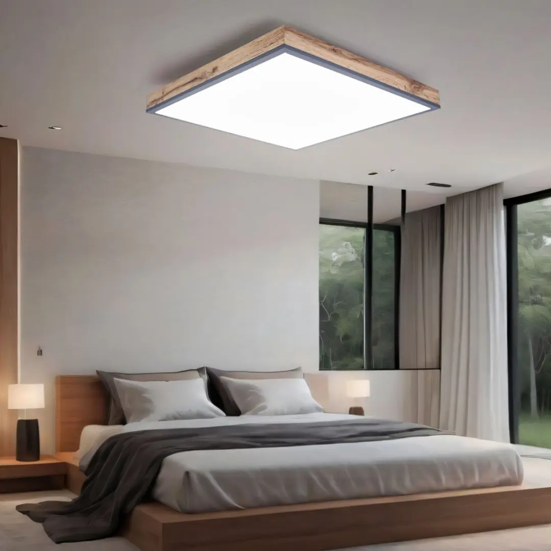 Globo Plafondlamp Houtlook Wit Opaal Grafiet 12W 750lm