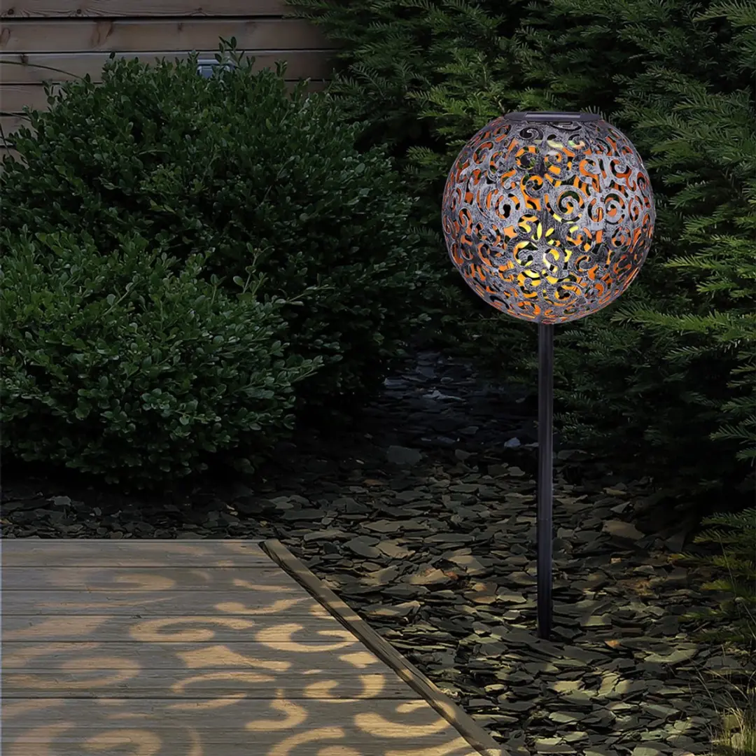 Globo Solarlamp Zonnebol 3000K - Zilver - 2 Stuks