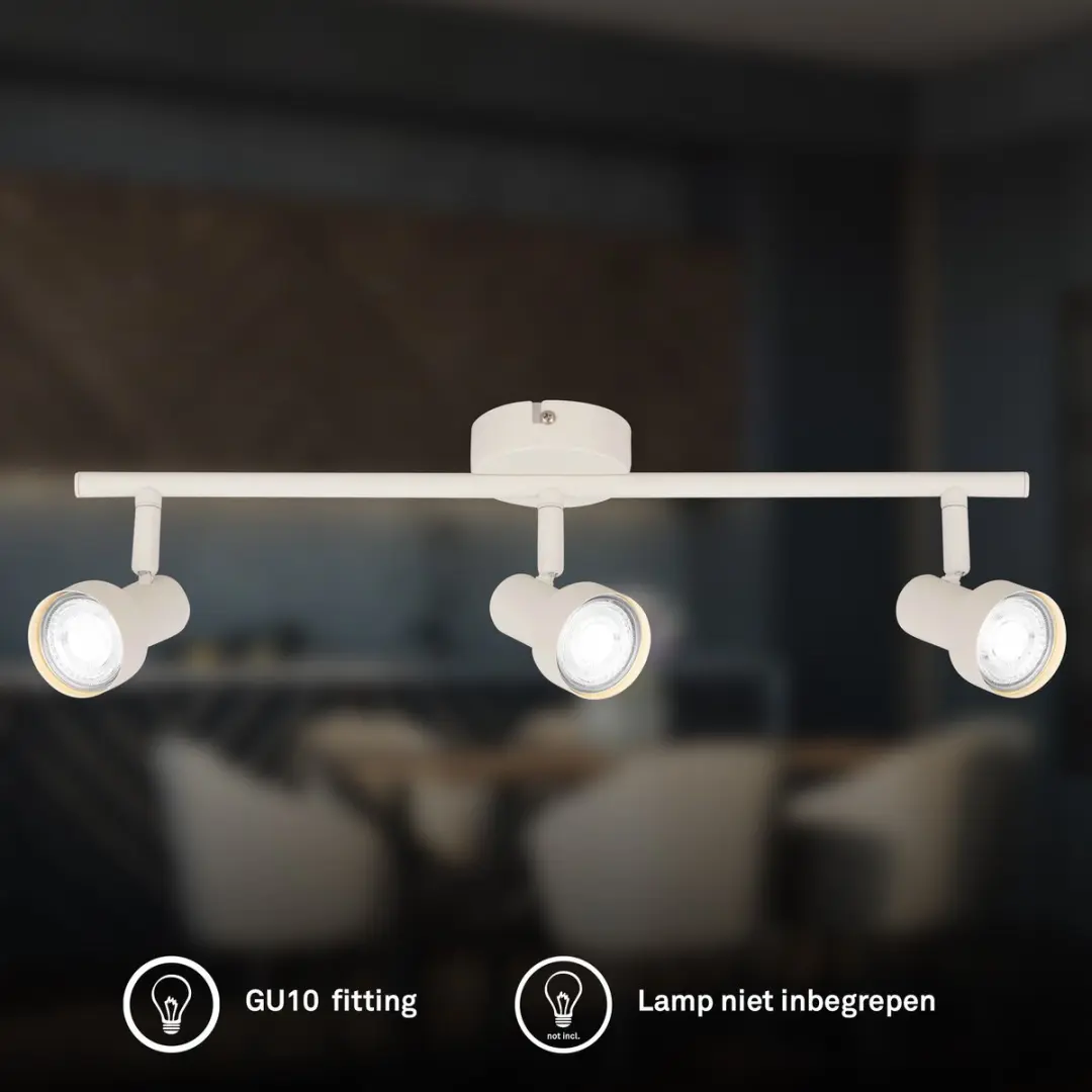 Briloner BKLicht Tapp Opbouwspot 3x GU10 - Oud Wit