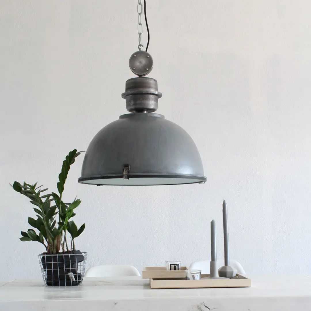 Steinhauer Hanglamp Bikkel 7586GR - Industrieel grijs - E27 - Ø42cm
