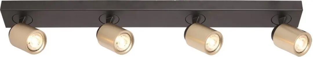 Freelight Spot Razza 4 Lichts L 76cm GU10 - Zwart/Goud
