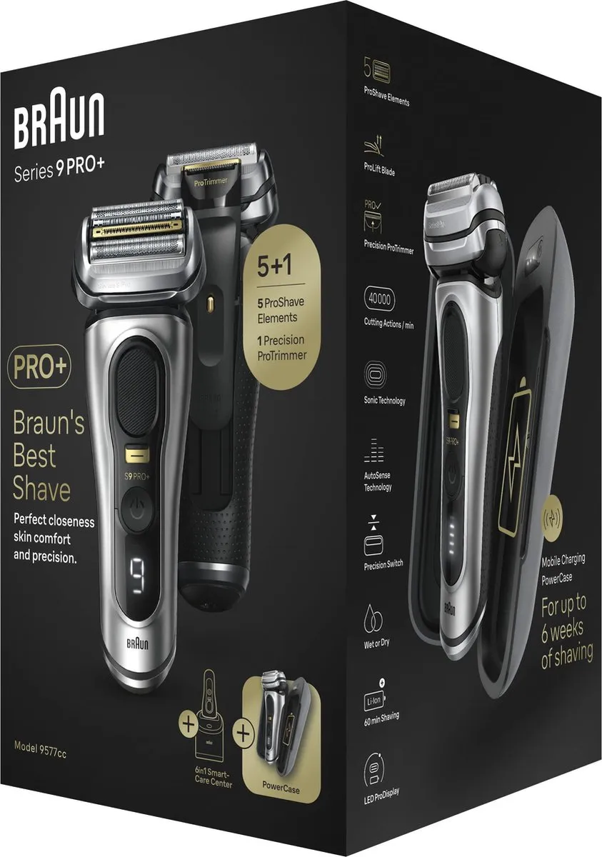 Braun Series 9 Pro+ 9577cc Scheerapparaat - 5 Mesjes - Zilver