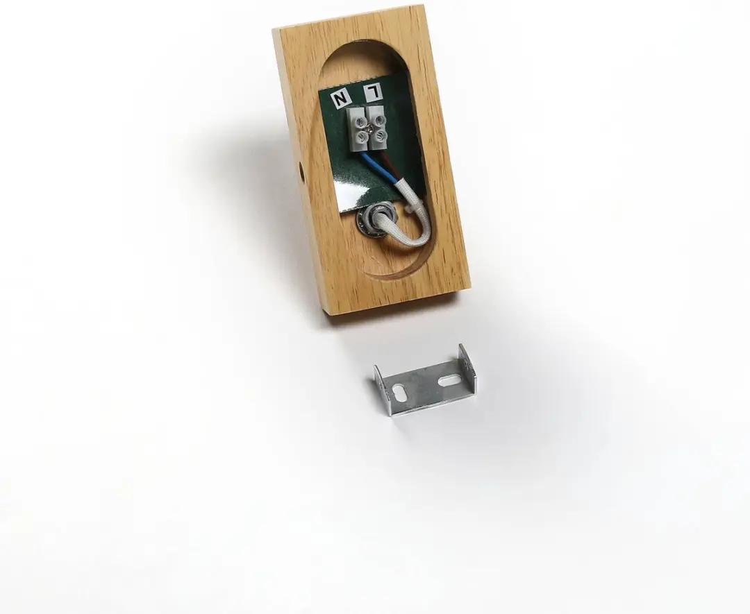 Lindby Landelijke Wandlamp 1 Licht E14 - Betongrijs/Licht Hout/Gesatineerd Nikkel