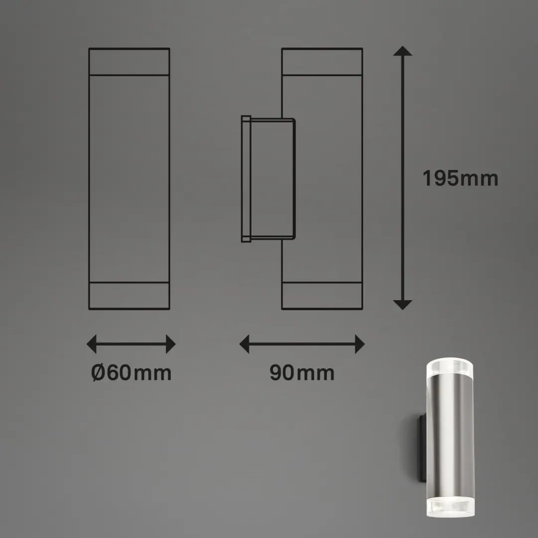 Briloner LED Buitenlamp 2x GU10 4,7W IP44 - 400lm - Roestvrij staal