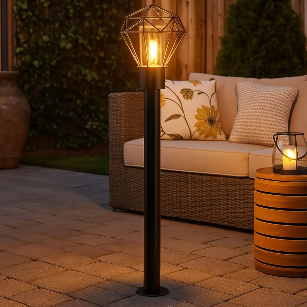 Globo Patio Vloerlamp - Zwart - 2 Stuks