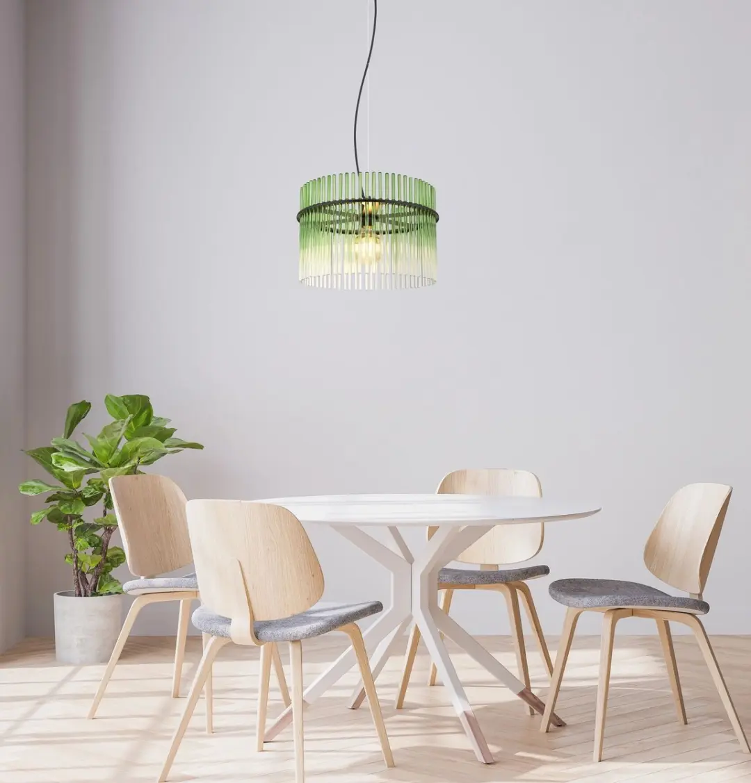 Globo Gorley Hanglamp - Ø40cm - Groen - E27 - afbeelding 6 van 6
