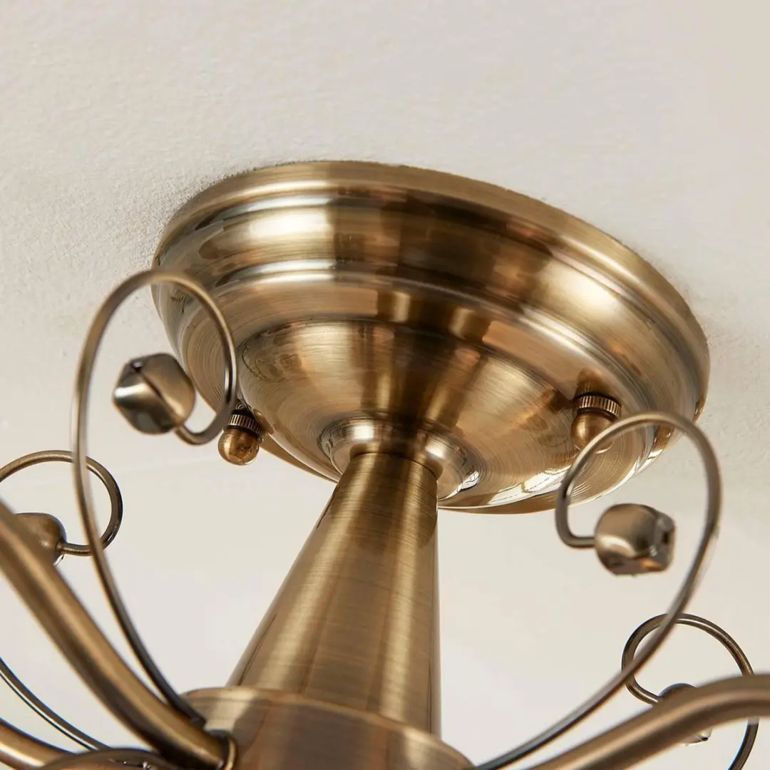 Lindby Plafondlamp 5-Lichts - Ø59cm - Wit Gesatineerd/Metalen