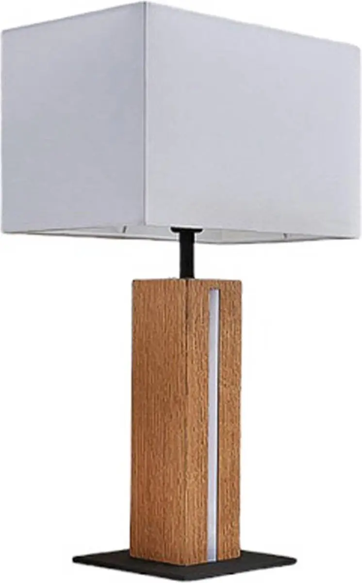 Lindby Tafellamp 2-lichts - 60W - wit/licht eiken/zwart