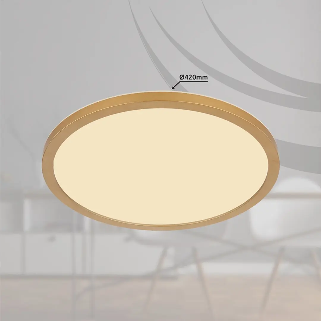 Globo Plafondlamp LED 24W 2300lm 3000K - messing - IP44