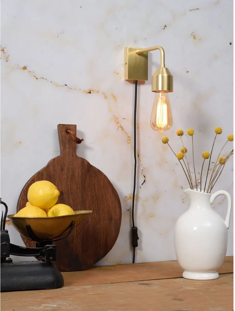 it's about RoMi Wandlamp Madrid Goud - 60W