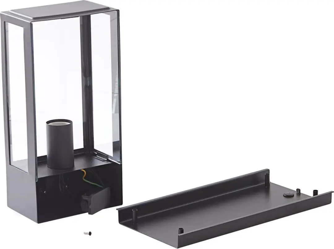 Lindby Wandlamp Buiten 1 Licht E27 - 33cm - Zwart/Transparant