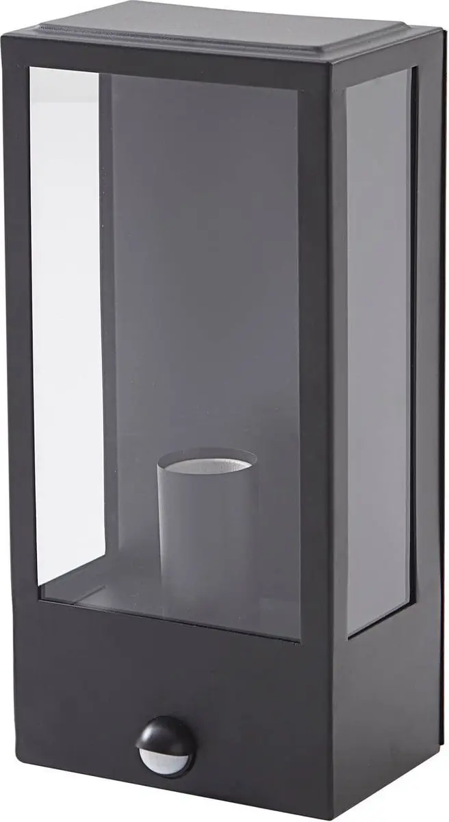 Lindby Wandlamp Buiten 1 Licht E27 - 33cm - Zwart/Transparant