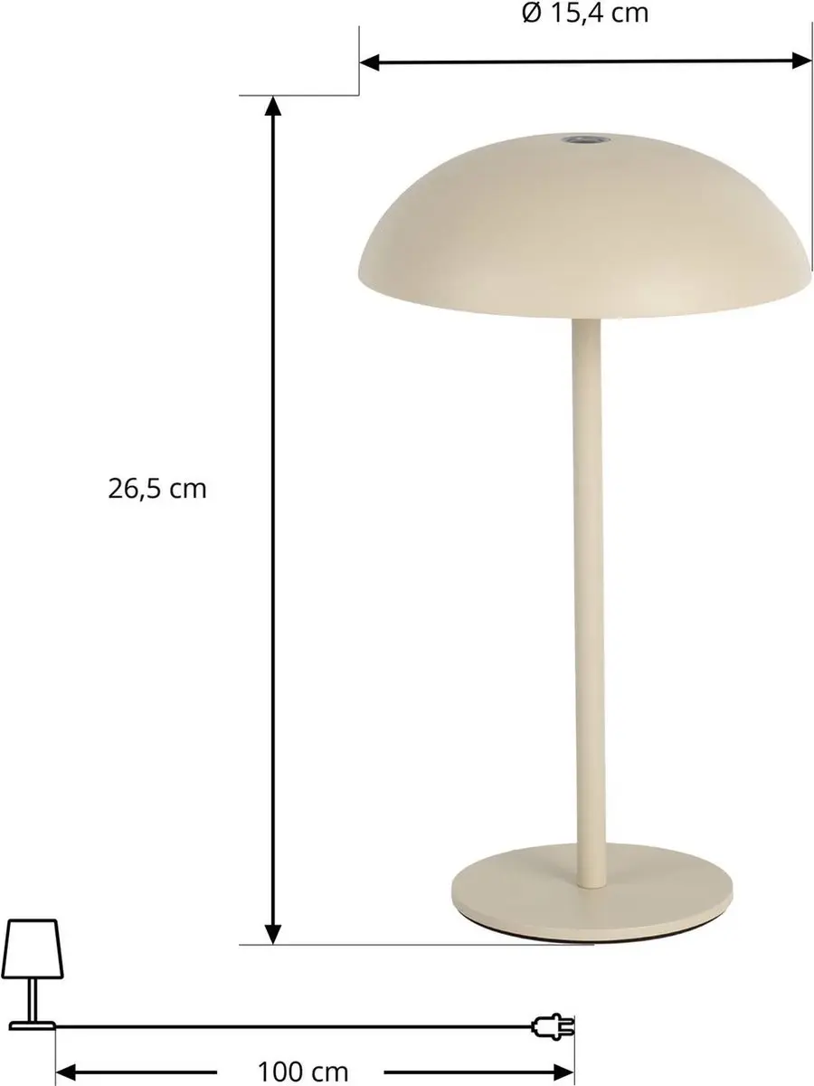 Arcchio Thenra Oplaadbare Tafellamp – Beige - afbeelding 6 van 6
