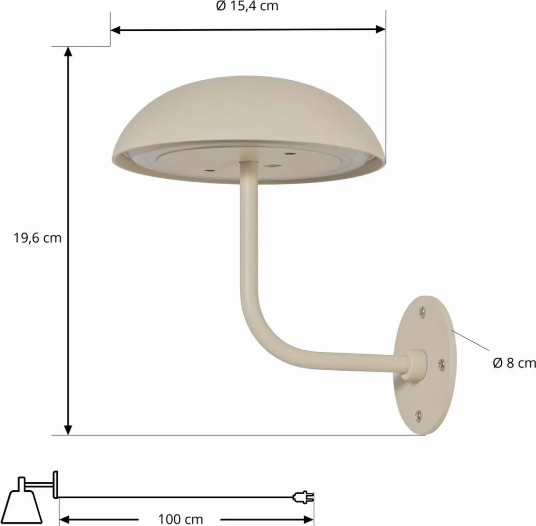 ARCCHIO Terraslamp Beige - 1 Lichtpunt - 15.4cm - Dimbaar