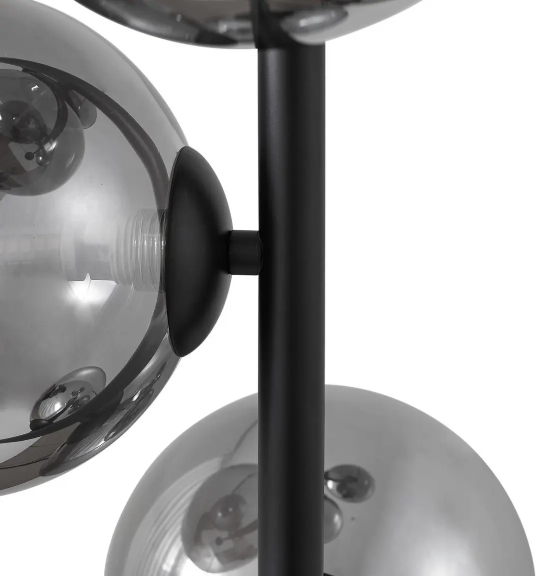 Lindby Vloerlamp 5-licht Metaal Glas - 160cm - Zwart/Rookgrijs