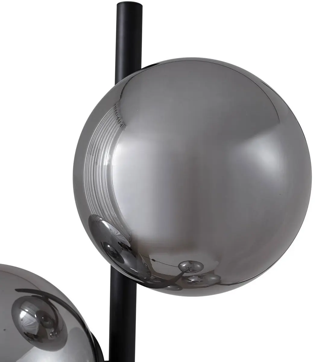 Lindby Vloerlamp 5-licht Metaal Glas - 160cm - Zwart/Rookgrijs
